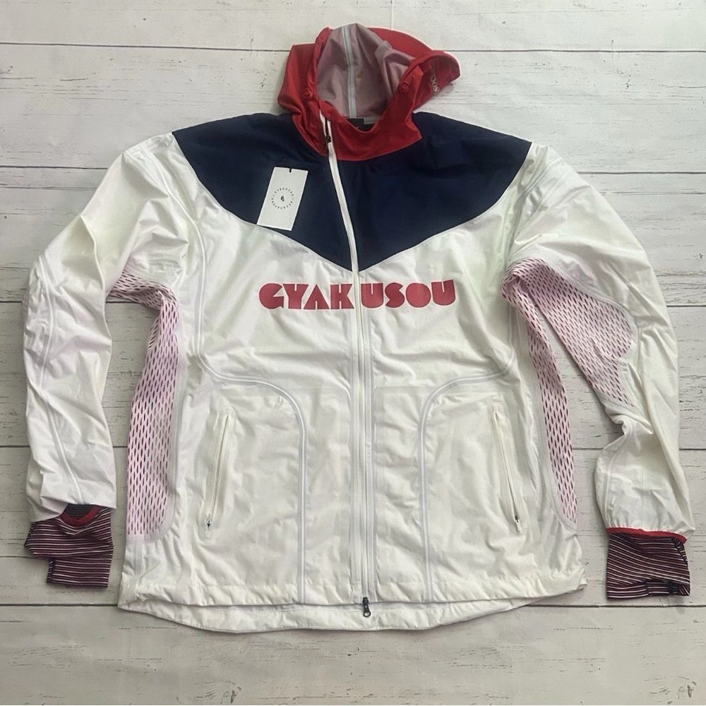 Nike X Gyakusou Gira 3-Layer White Running Jacket Mens S Windbreaker Cu0103-133